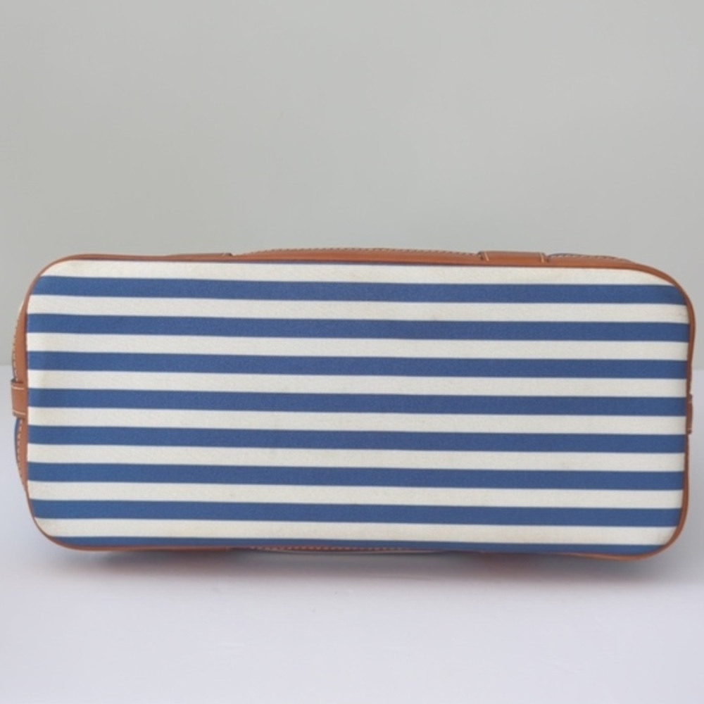 Dooney Bourke Sullivan Layla Tote Bag Midnight Blue White Stripe - Picture 10 of 12